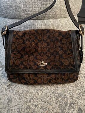 Coach Etta Flap bag in signature chenille LIKE NEW